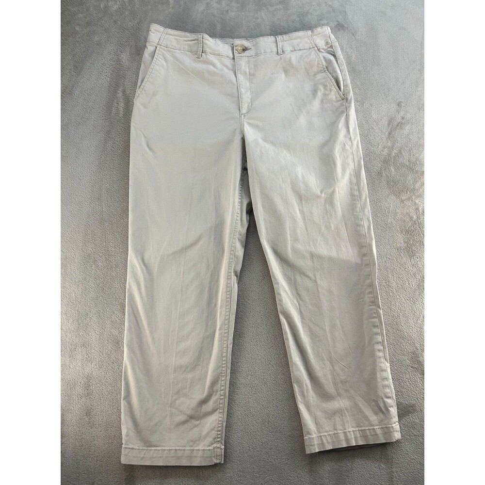 LOFT Pants Womens Size 14 The Perfect Straight Jeans Beige Casual Cotton Casual